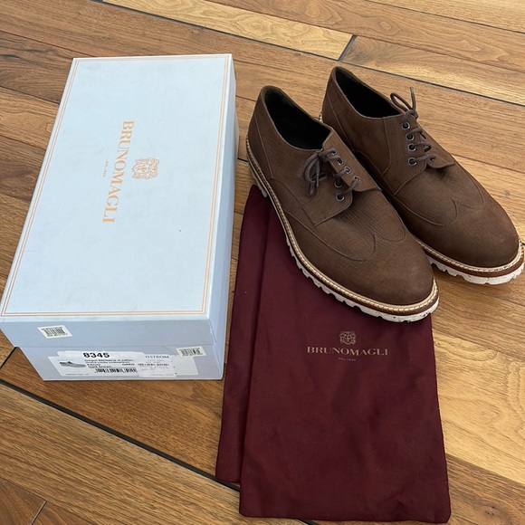 Mens size 11.5 Bruno Magli brown nubock lace up oxfords - Picture 1 of 16